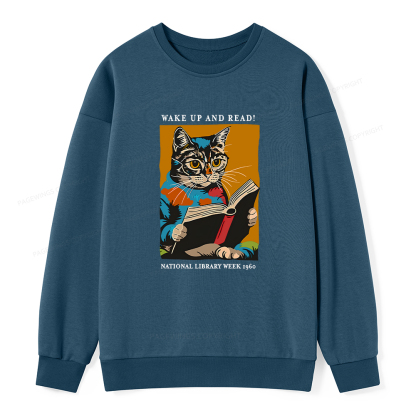 Pagewings Cat Reading Poster Unisex Classic Sweatshirt