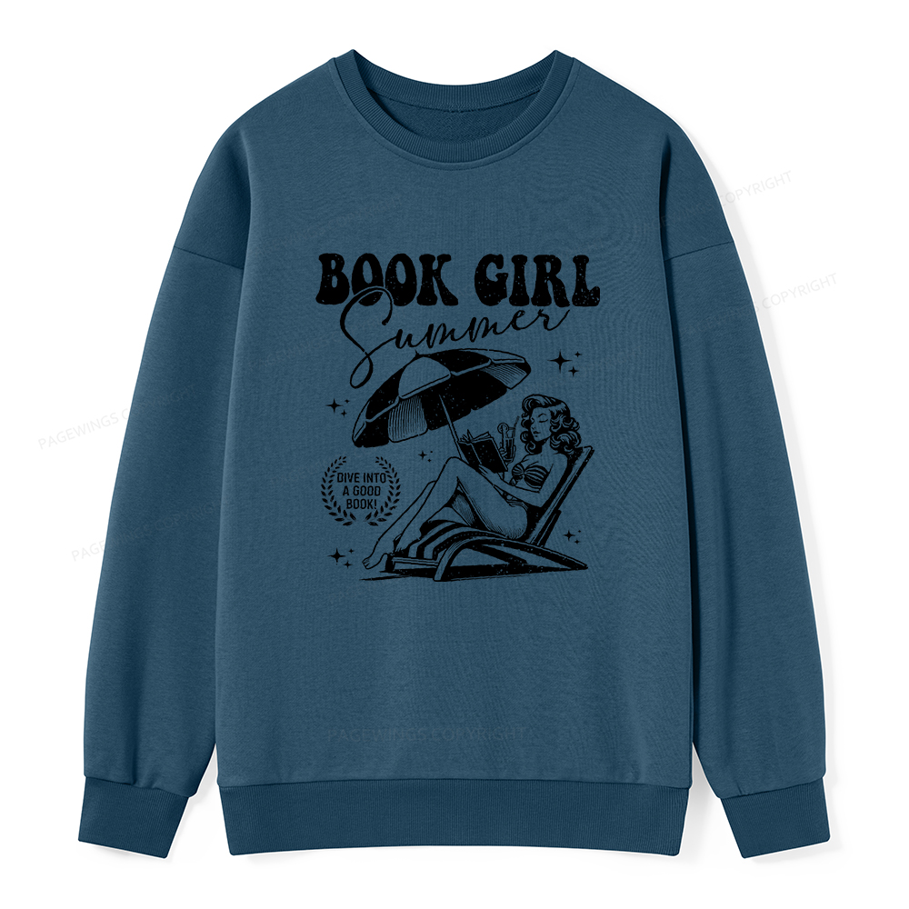 Pagewings Book Girl Summer Unisex Classic Sweatshirt