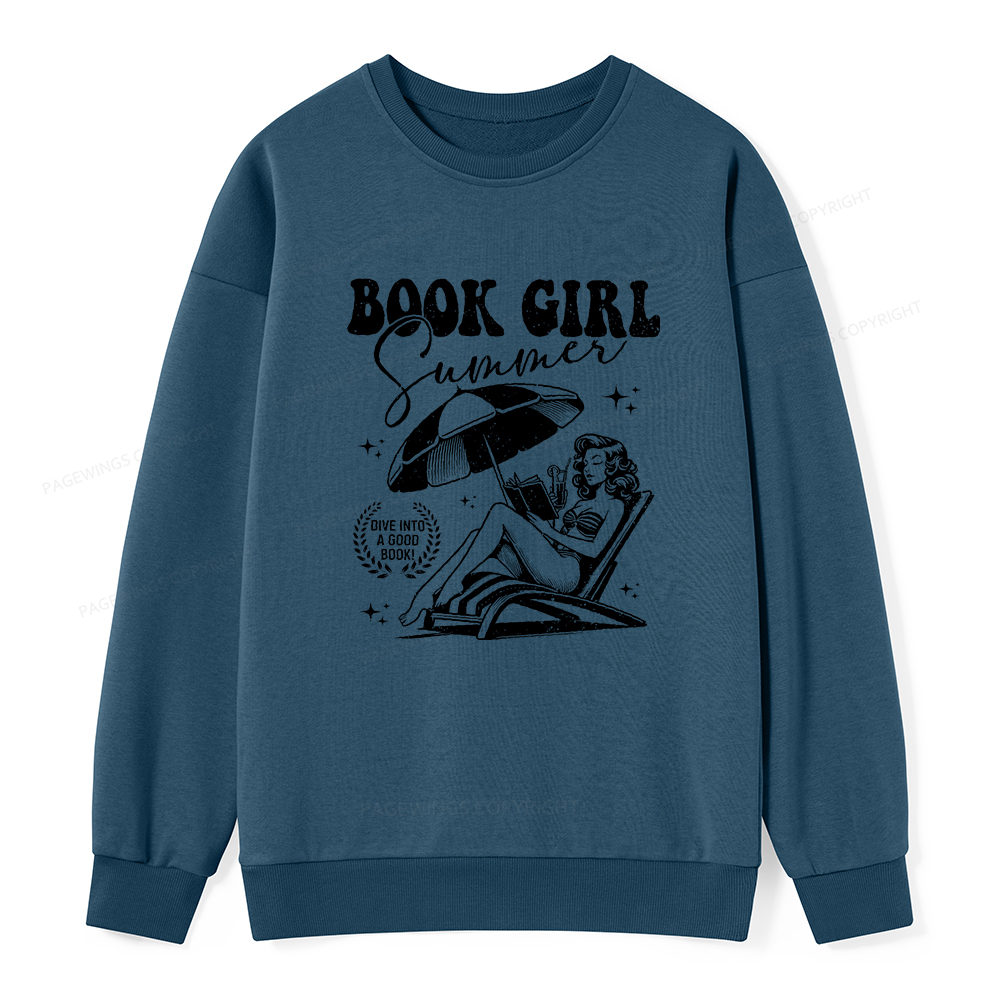 Pagewings Book Girl Summer Unisex Classic Sweatshirt