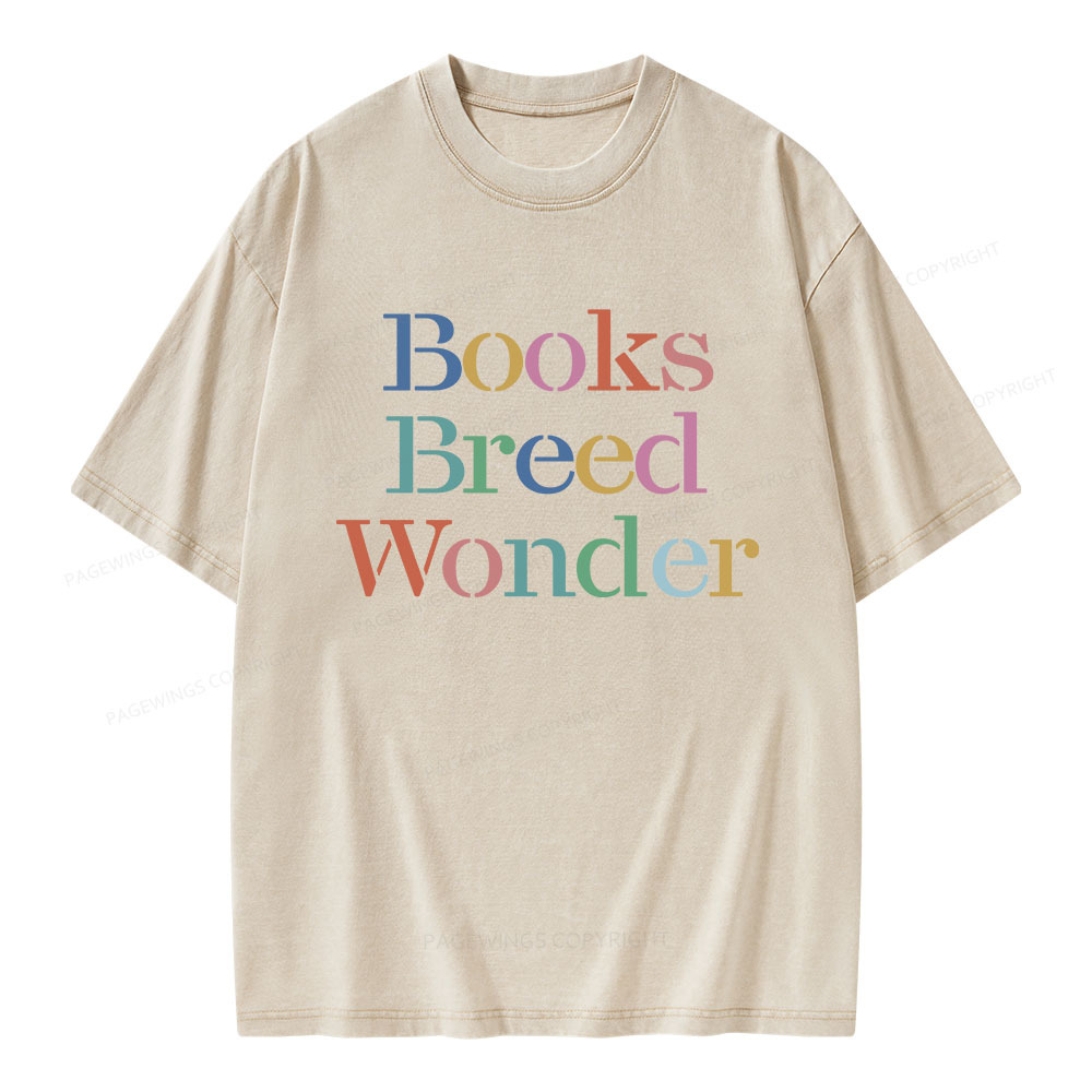 Pagewings Books Breed Wonder Unisex Washed T-shirt