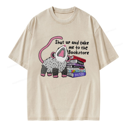 Pagewings Shut Up and Take Me to the Bookstore Unisex Washed T-shirt