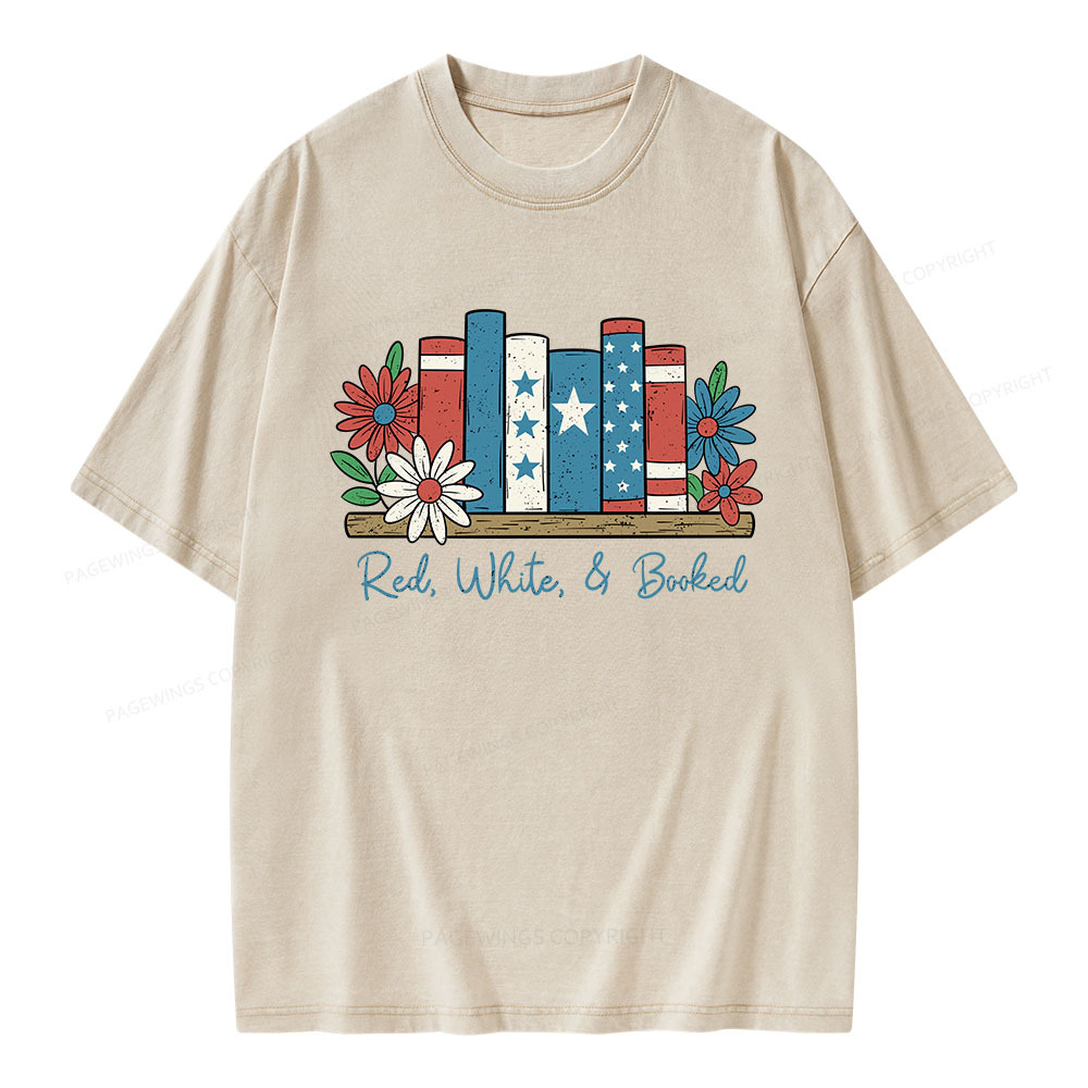 Pagewings Book Lover Independence Day Unisex Washed T-shirt