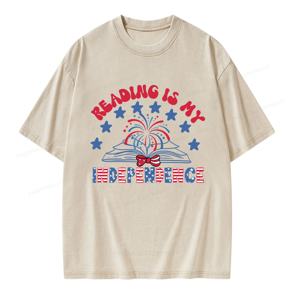 Pagewings Reading Is My Independence Unisex Washed T-shirt