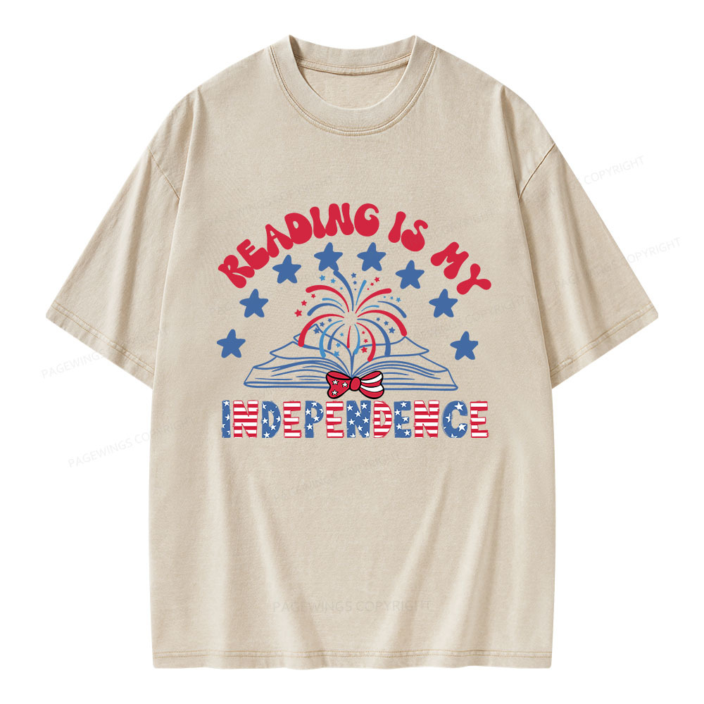 Pagewings Reading Is My Independence Unisex Washed T-shirt