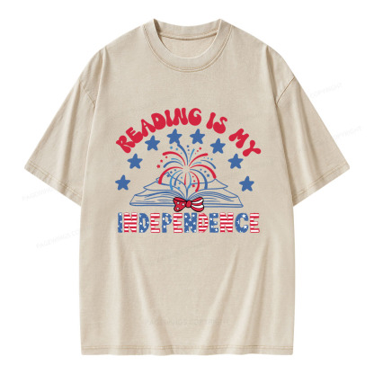 Pagewings Reading Is My Independence Unisex Washed T-shirt