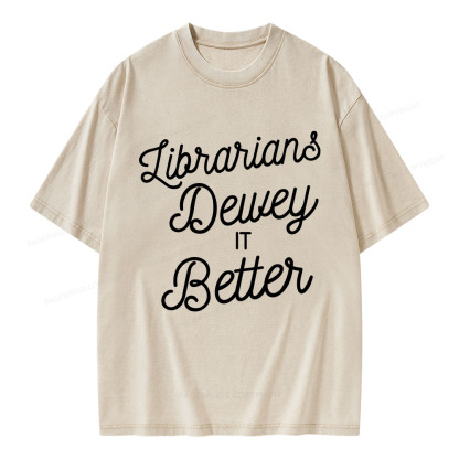 Pagewings Librarians Dewey it Better Unisex Washed T-shirt
