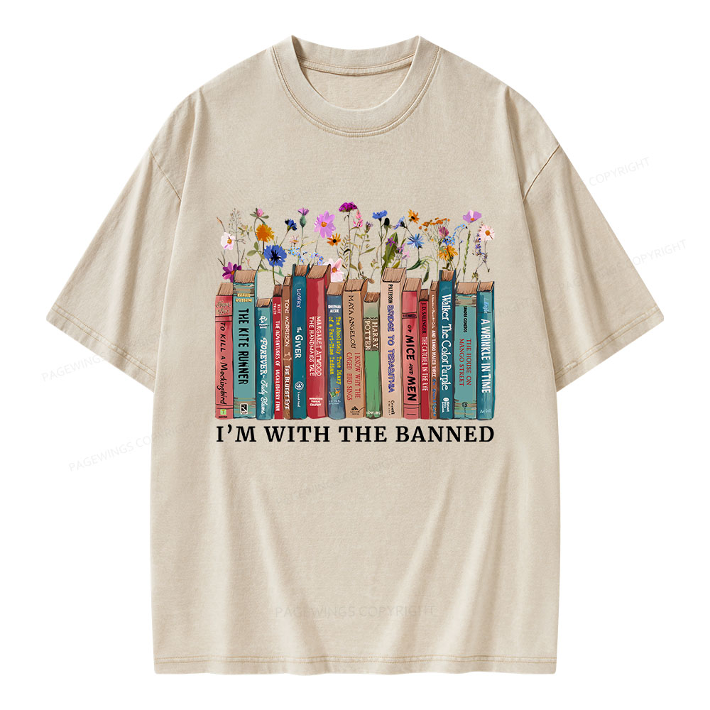 Pagewings I'm With The Banned Unisex Washed T-shirt