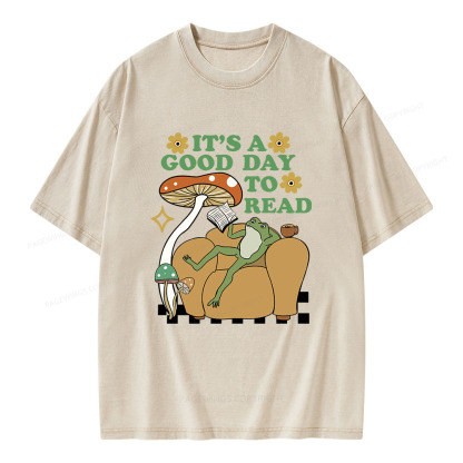 Pagewings It's A Good Day To Read Banned Books Unisex Washed T-shirt