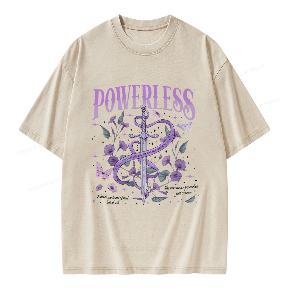 Pagewings Powerless Bookish Unisex Washed T-shirt