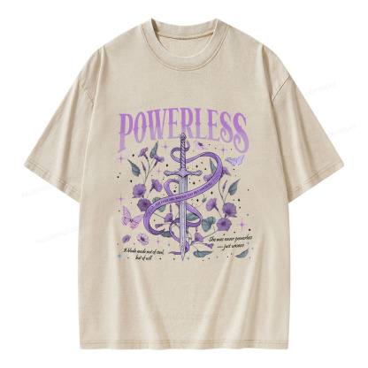 Pagewings Powerless Bookish Unisex Washed T-shirt