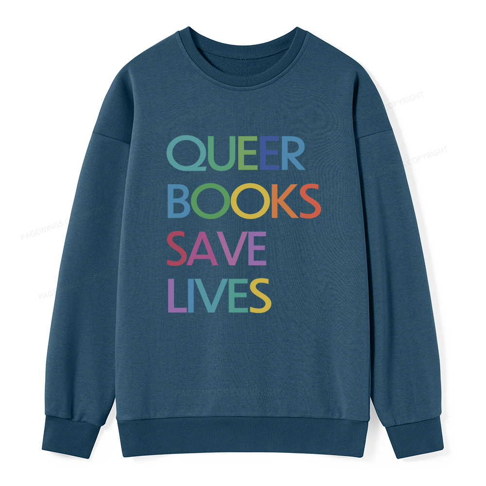 Pagewings Queer Books Save Lives Unisex Classic Sweatshirt