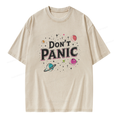 Pagewings Don't Panic Unisex Washed T-shirt