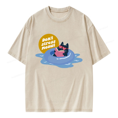 Pagewings Don't Stress Meowt Unisex Washed T-shirt