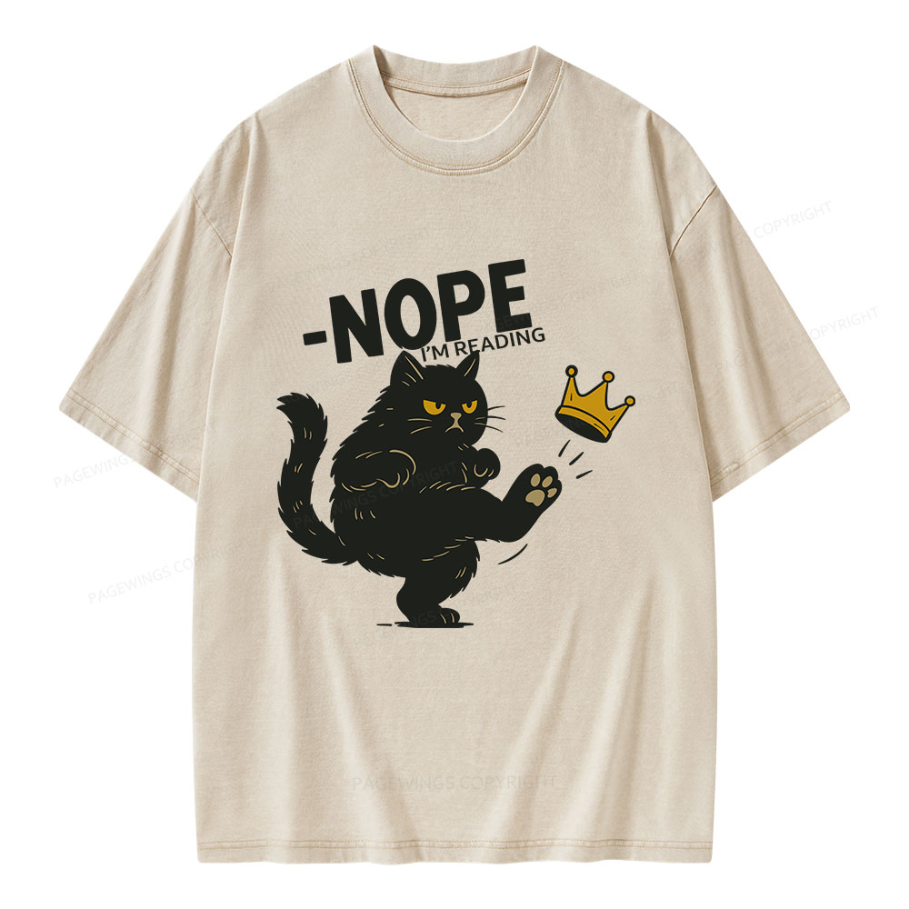 Pagewings Nope I'm Reading Unisex Washed T-shirt