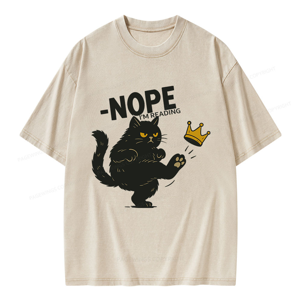 Pagewings Nope I'm Reading Unisex Washed T-shirt