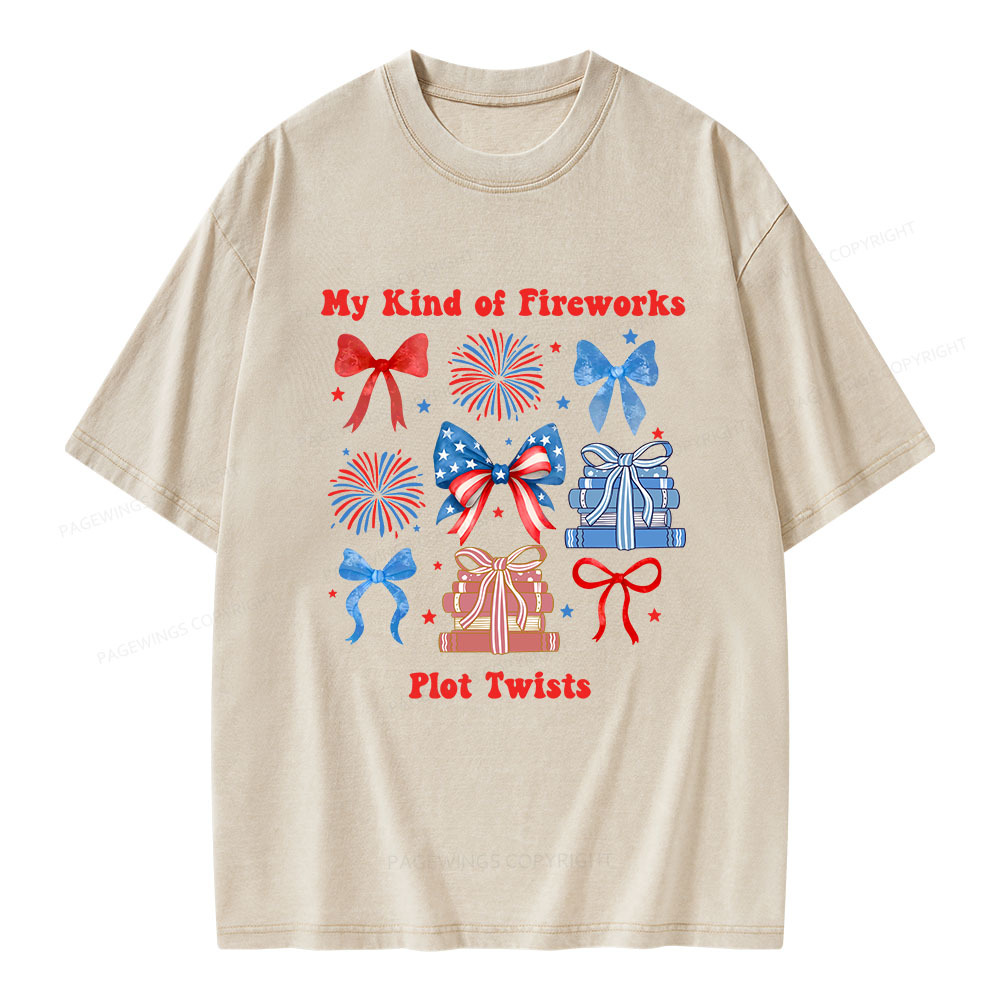 Pagewings y Kind of Fireworks Plot Twists Unisex Washed T-shirt