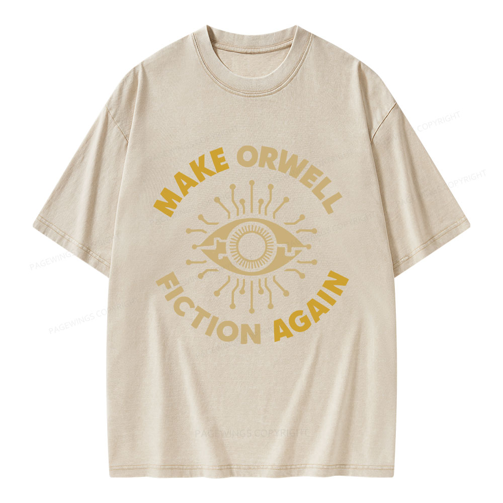 Pagewings Make Orwell Fiction Again Unisex Washed T-shirt