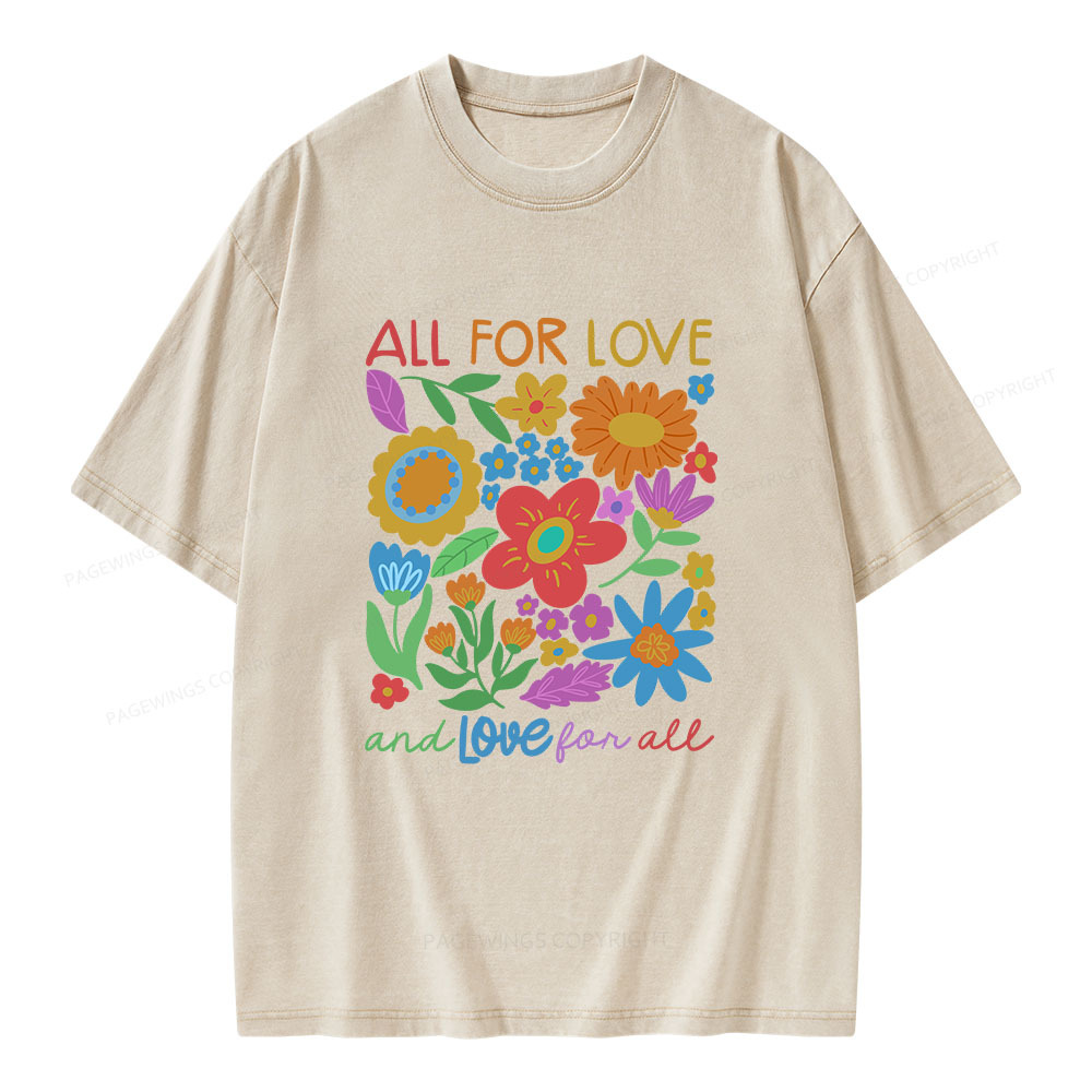 Pagewings All For Love Unisex Washed T-shirt
