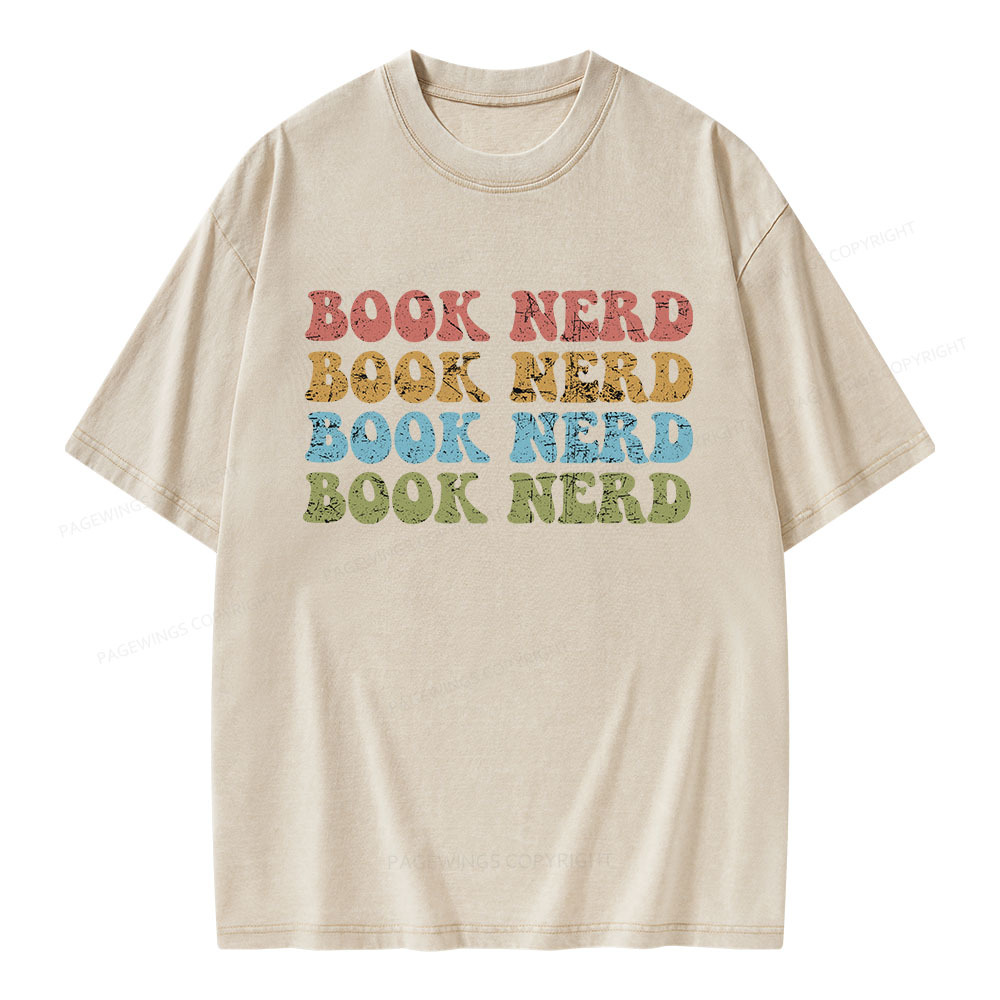 Pagewings Book Nerd Unisex Washed T-shirt
