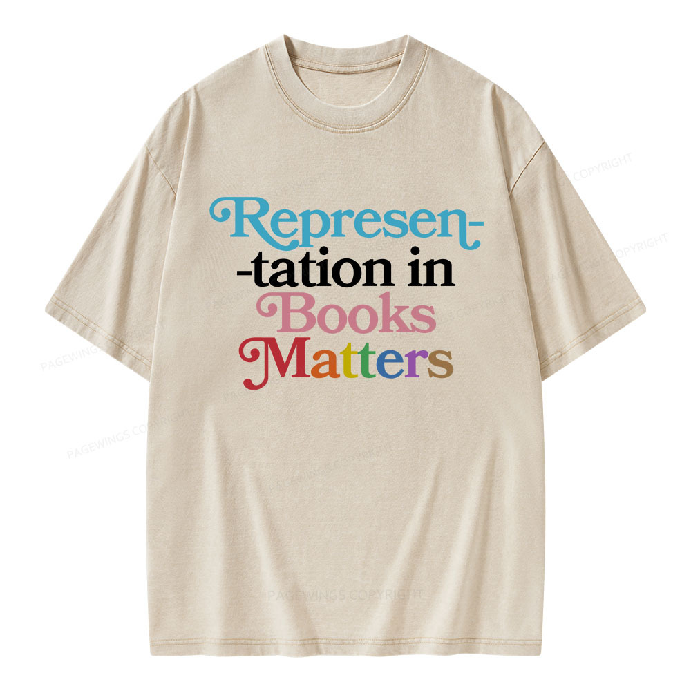 Pagewings Represen-tation in Books Matters Unisex Washed T-shirt