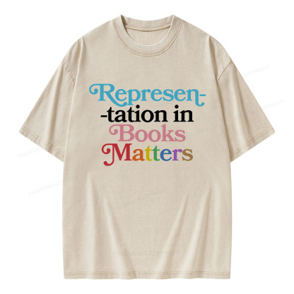 Pagewings Represen-tation in Books Matters Unisex Washed T-shirt