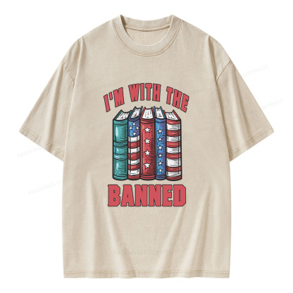 Pagewings I'm With The Banned Unisex Washed T-shirt