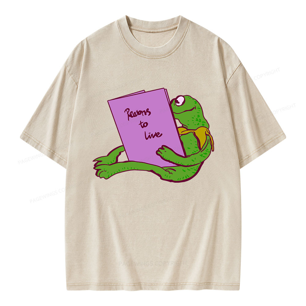 Pagewings Reasons To Live Unisex Washed T-shirt