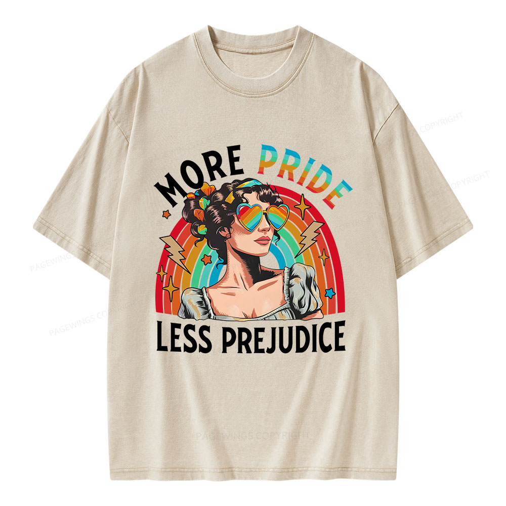 Pagewings More Pride Less Prejudice Unisex Washed T-shirt