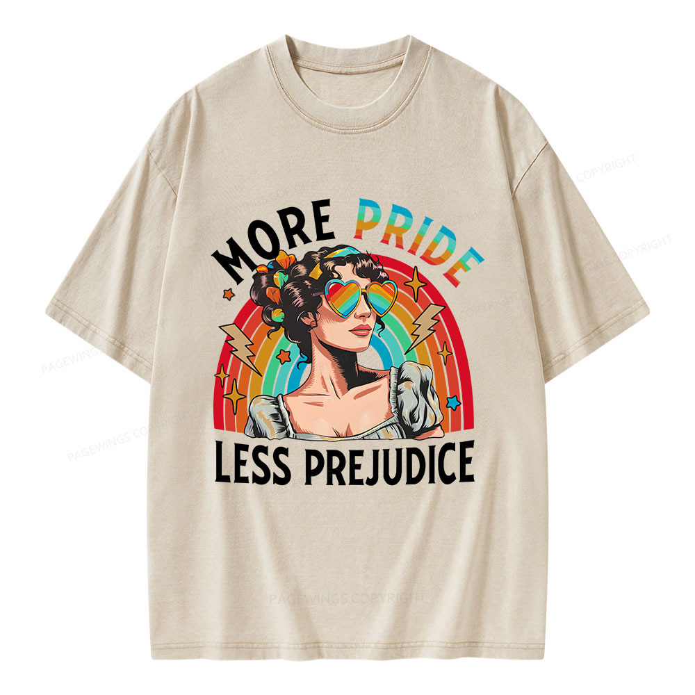 Pagewings More Pride Less Prejudice Unisex Washed T-shirt