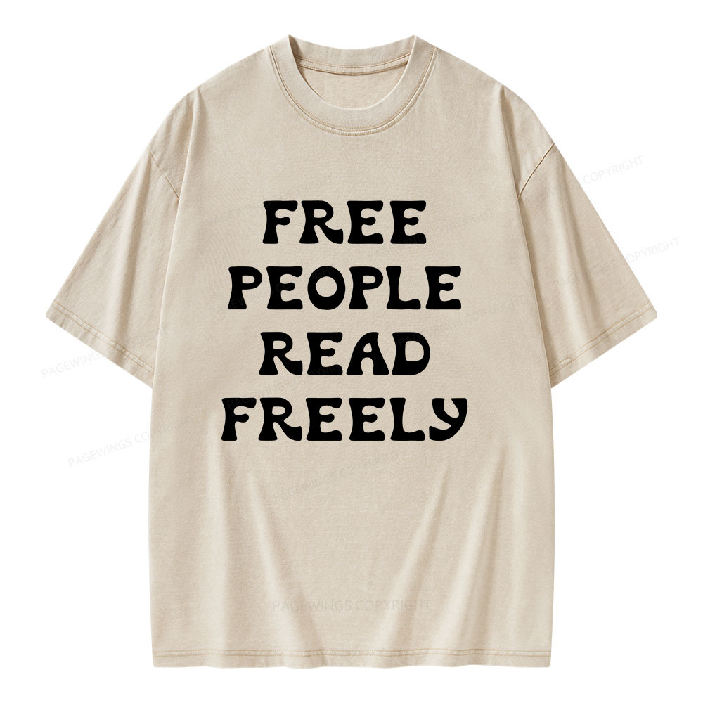 Pagewings Free People Read Freely Unisex Washed T-shirt