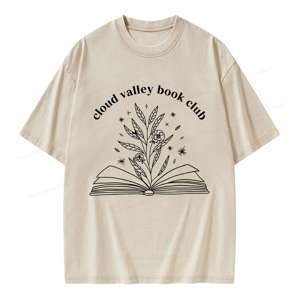 Pagewings Personalised Cloud Valley Book Club Unisex Washed T-shirt