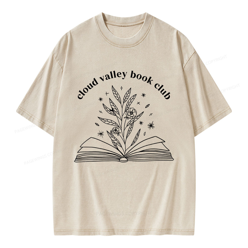 Pagewings Personalised Cloud Valley Book Club Unisex Washed T-shirt