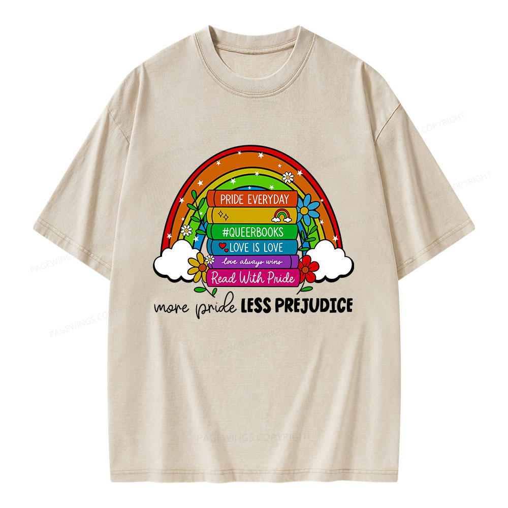 Pagewings More Pride Less Prejudice Unisex Washed T-shirt