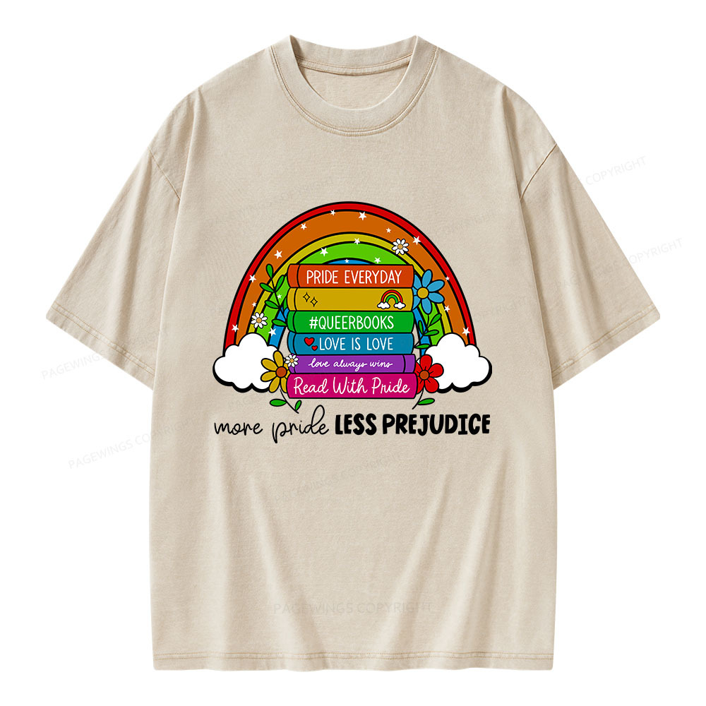 Pagewings More Pride Less Prejudice Unisex Washed T-shirt