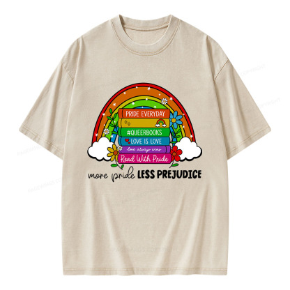 Pagewings More Pride Less Prejudice Unisex Washed T-shirt