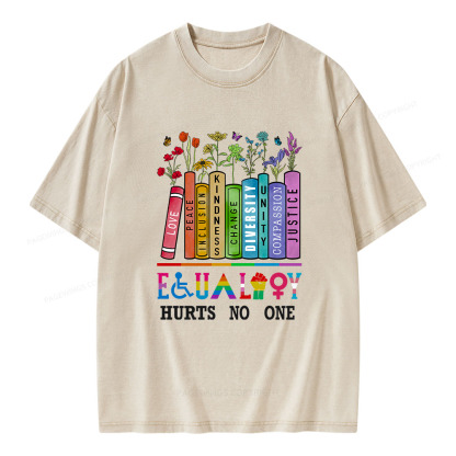 Pagewings Equality Hurts No One Unisex Washed T-shirt