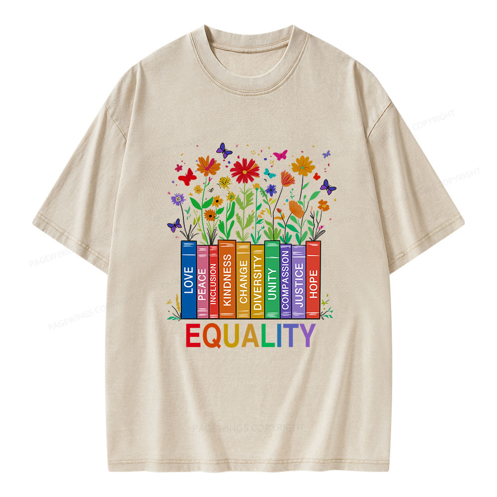 Pagewings Equality Unisex Washed T-shirt