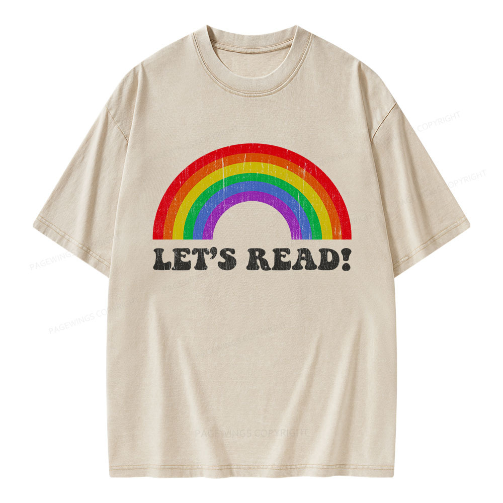 Pagewings Let's Read Unisex Washed T-shirt