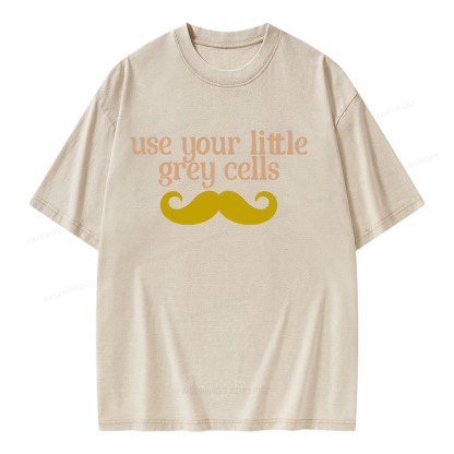 Pagewings Use Your Little Grey Cells Unisex Washed T-shirt