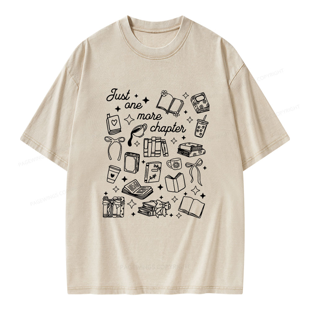 Pagewings Just One More Chapter Unisex Washed T-shirt