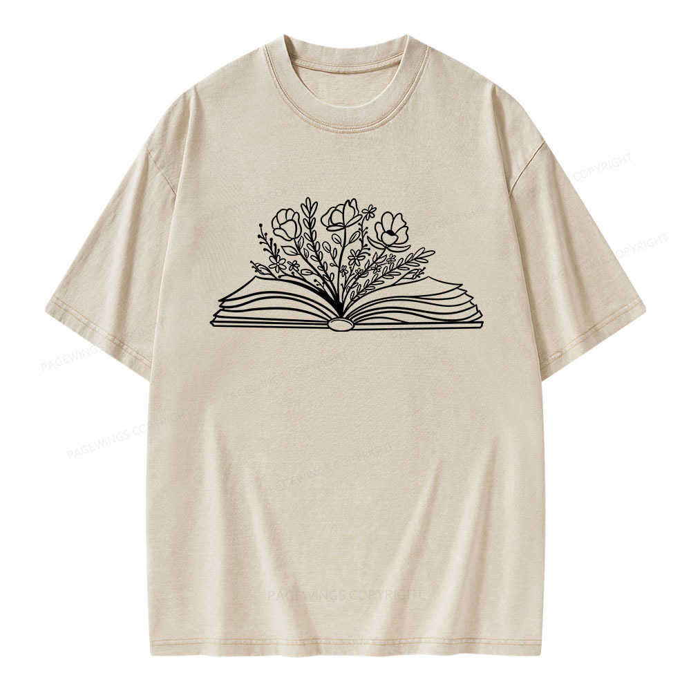 Pagewings Reading Book Unisex Washed T-shirt