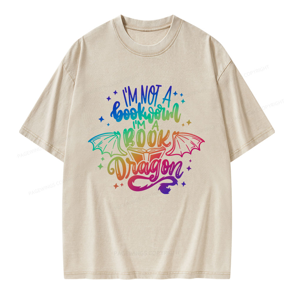 Pagewings I'm Not A Bookworm I'm A Book Dragon Unisex Washed T-shirt