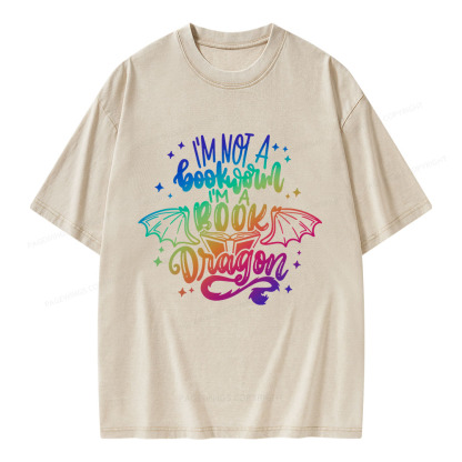 Pagewings I'm Not A Bookworm I'm A Book Dragon Unisex Washed T-shirt