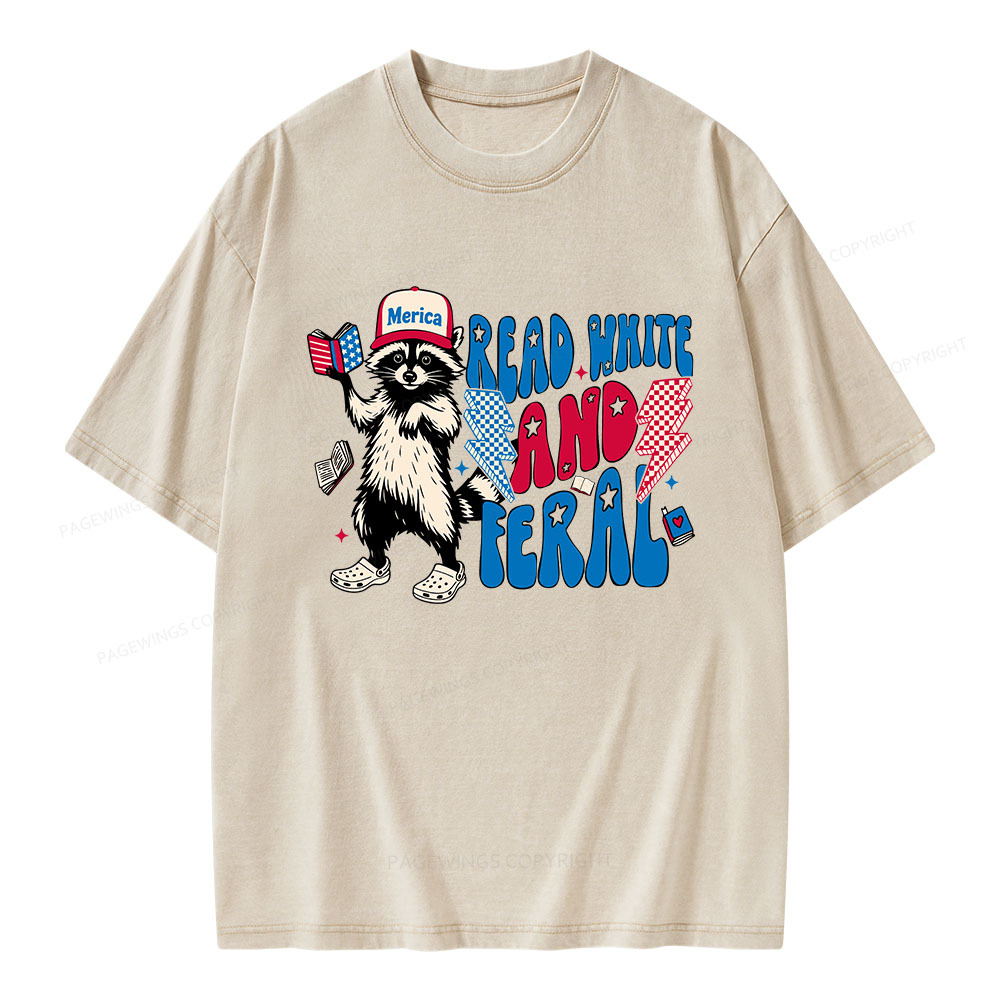 Pagewings 4th of July Raccoon Unisex Washed T-shirt