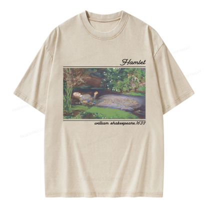 Pagewings Hamlet Ophelia Shakespeare Unisex Washed T-shirt