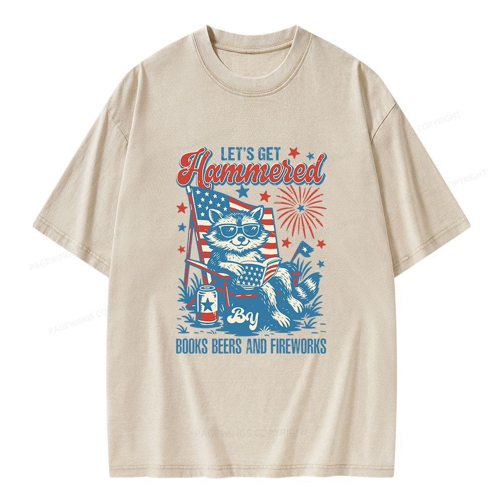 Pagewings Let's Get Reading And Blow Some Shit Up Unisex Washed T-shirt