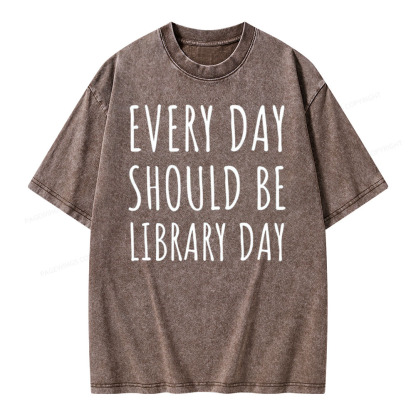 Pagewings Library Day Media Specialist Shirt Library Shirt Unisex Washed T-shirt