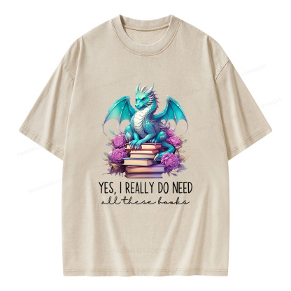 Pagewings Yes I Really Do Need All These Books Unisex Washed T-shirt