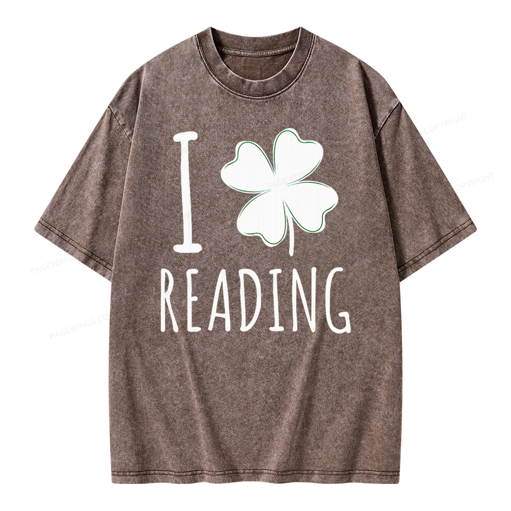 Pagewing St Patricks Day Book Lover Shirt Unisex Washed T-shirt
