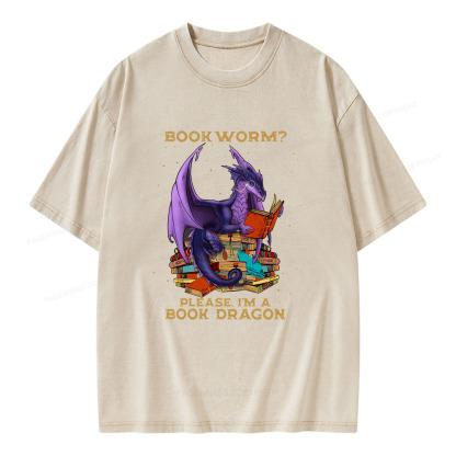 Pagewings Bookworm Please I'm A Book Dragon Unisex Washed T-shirt
